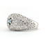Ring Milgrain Vintage .33ctw Round Diamonds .33ct Montana Sapphire GIA: 1242086047 Platinum Sz7 8.23g 126020010