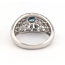 Ring Milgrain Vintage .33ctw Round Diamonds .33ct Montana Sapphire GIA: 1242086047 Platinum Sz7 8.23g 126020010