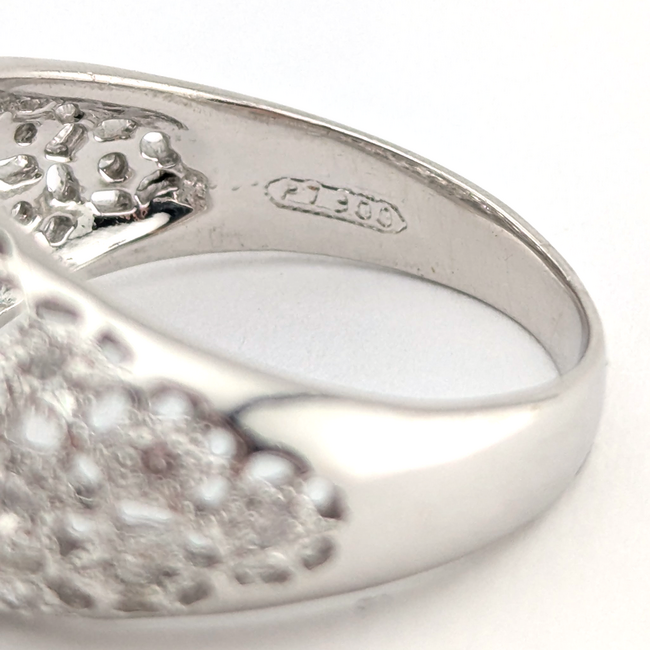 Ring Milgrain Vintage .33ctw Round Diamonds .33ct Montana Sapphire GIA: 1242086047 Platinum Sz7 8.23g 126020010