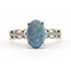 Ring Oval Milgrain 0.25ctw Diamonds 1.08ct Black Opal GIA: 2245085148 Platinum Sz6.5 4.25g 125120016