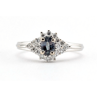 Ring .33ctw Round Diamonds 0.24ct Alexandrite GIA: 2245086068 14kw sz6.5 126097021