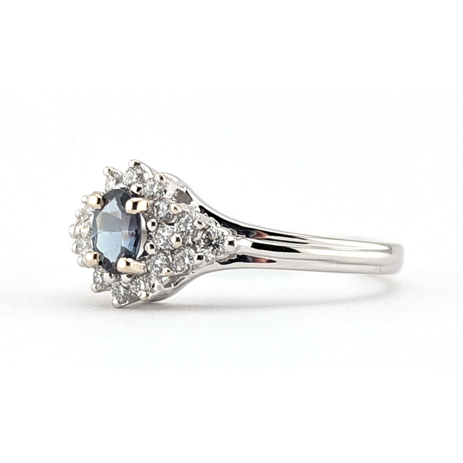 Ring .33ctw Round Diamonds 0.24ct Alexandrite GIA: 2245086068 14kw sz6.5 126097021