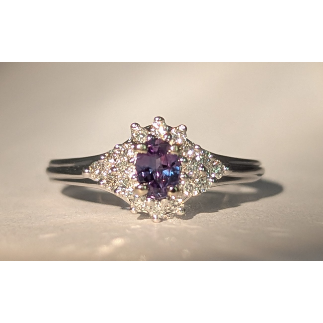 Ring .33ctw Round Diamonds 0.24ct Alexandrite GIA: 2245086068 14kw sz6.5 126097021