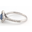 Ring Tear Drop Halo .33ctw Round Diamonds GIA: 6243086079 .67ct Blue Sapphire 14kw 1.8mm Sz6.5 1.94g 126100013