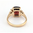 Ring Asymetrical Accented .16ctw Round Diamonds 3.44ct Checkerboard Garnet 14ky 2mm Sz6 3.2g 126030011
