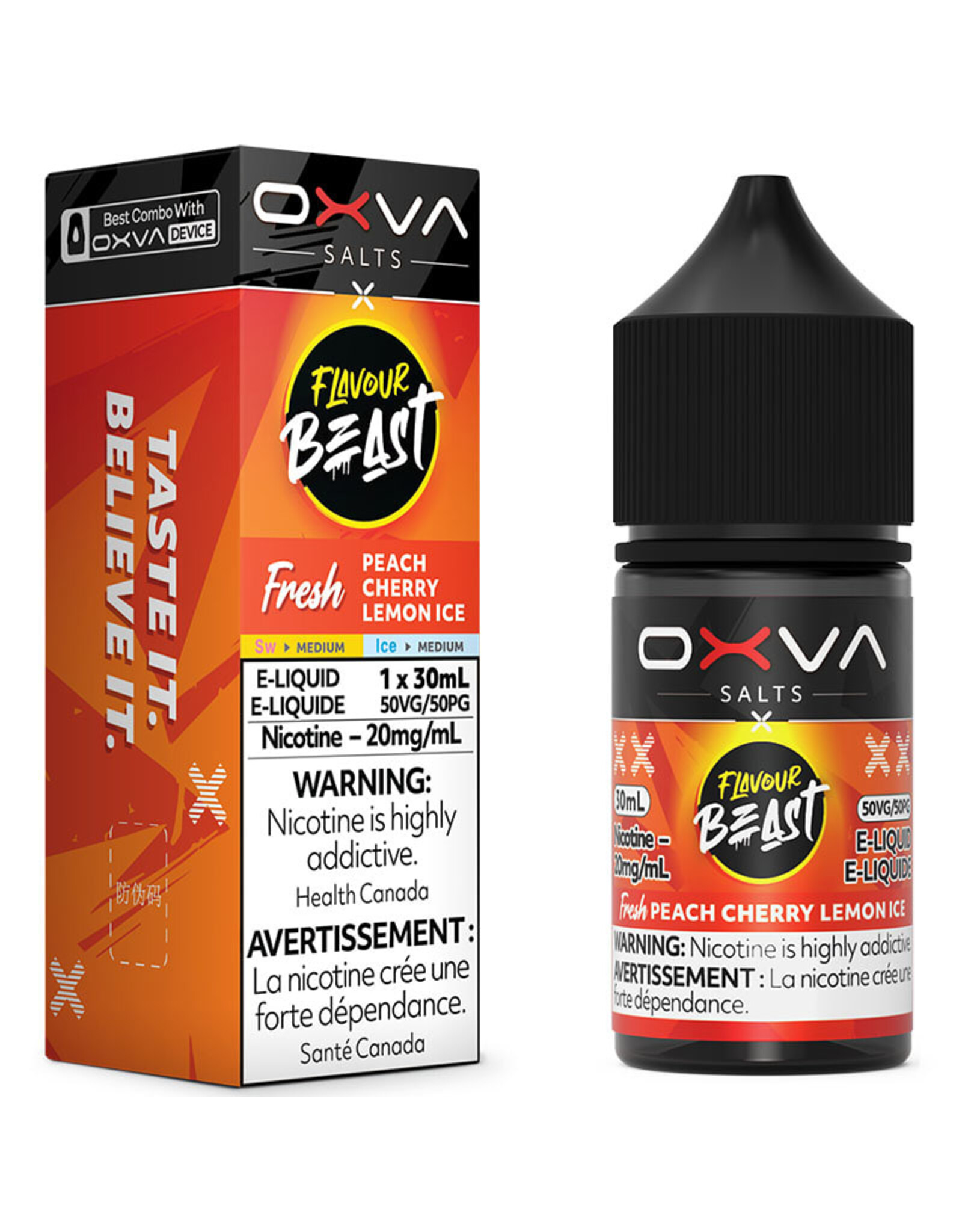 Flavour Beast E-Liquid Flavour Beast X OXVA E-Liquid FRESH PEACH CHERRY LEMON ICE 20MG/30ML