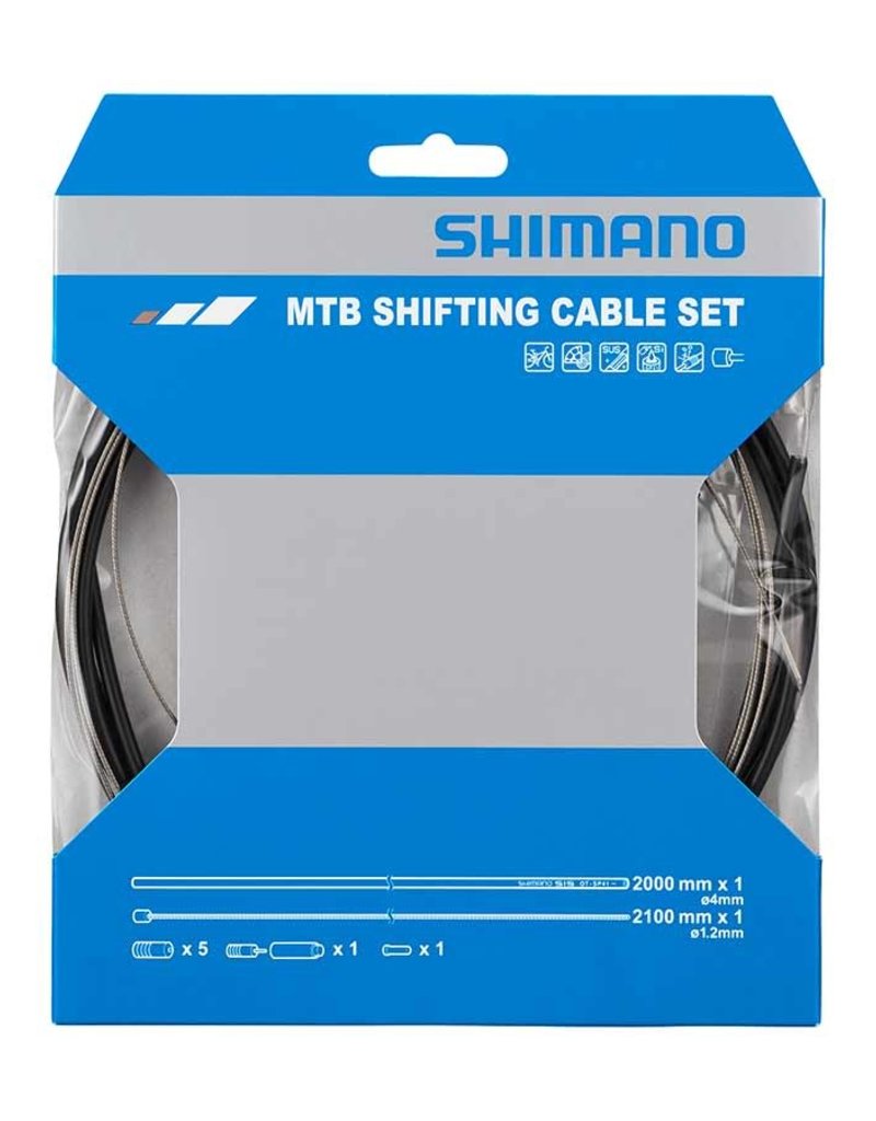 Shimano Shimano, MTB 1x Shift Cable Set, Stainless Steel, 2000mm, Black, Shimano/SRAM, Set