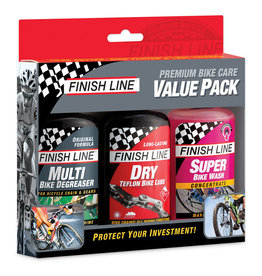 Finish Line Finish Line Bike Care Value Pack, Includes DRY Lube, EcoTech Degreaser and Super Bike Wash