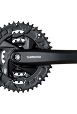 Shimano FRONT CHAINWHEEL, FC-M371-L, FOR REAR 9-SPEED, 175MM, 48X36X26T W/CHAIN GUARD(INTEGRATED TYPE), CHAIN CASE COMPATIBLE, BLACK W/FIXING BOLT, SHIMANO LOGO