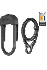 HIPLOK Hiplok DX Plus Lock (Wearable D-Lock w/2m cable), All Black