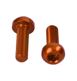 Wheel Manufacturing M5x0.8x16mm Water Bottle Cage Bolts - Orange - 2 Pack