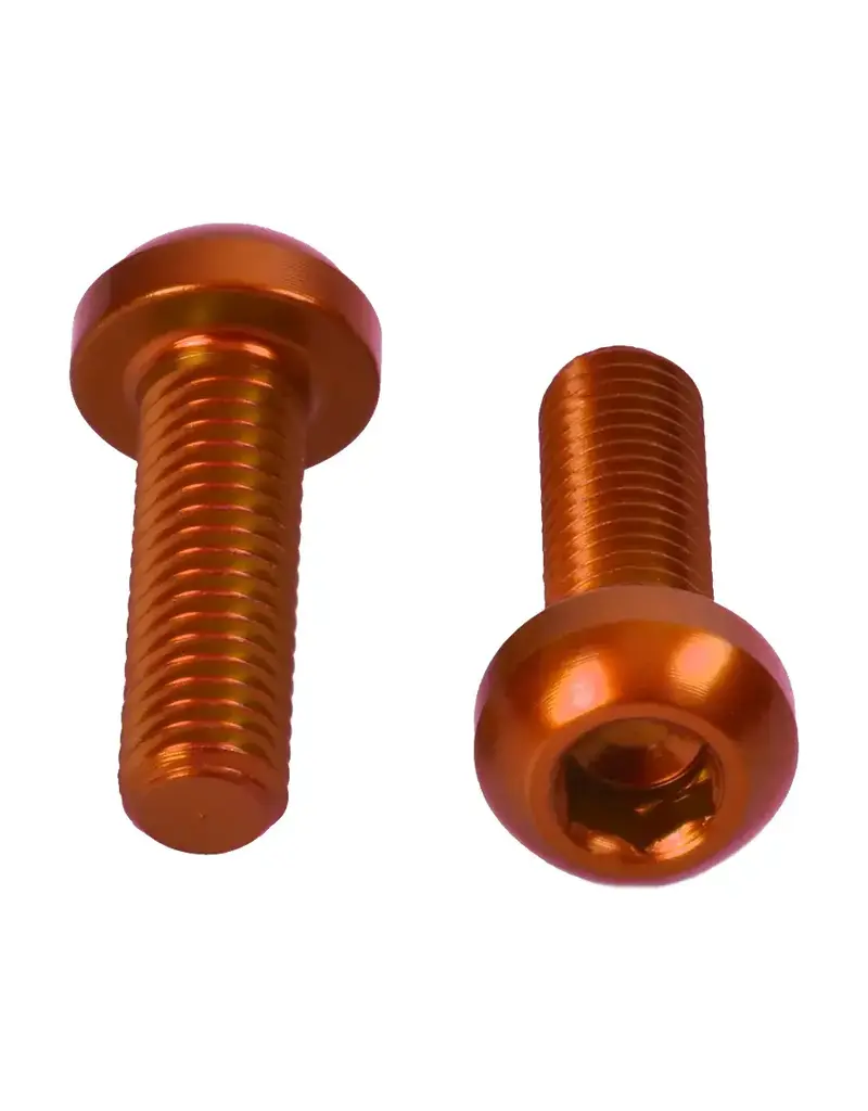 Wheel Manufacturing M5x0.8x16mm Water Bottle Cage Bolts - Orange - 2 Pack