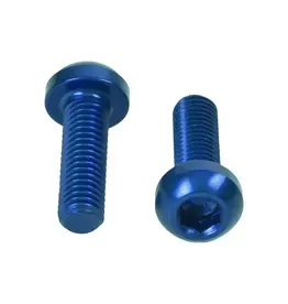 Wheel Manufacturing M5x0.8x16mm Water Bottle Cage Bolts - Blue - 2 Pack