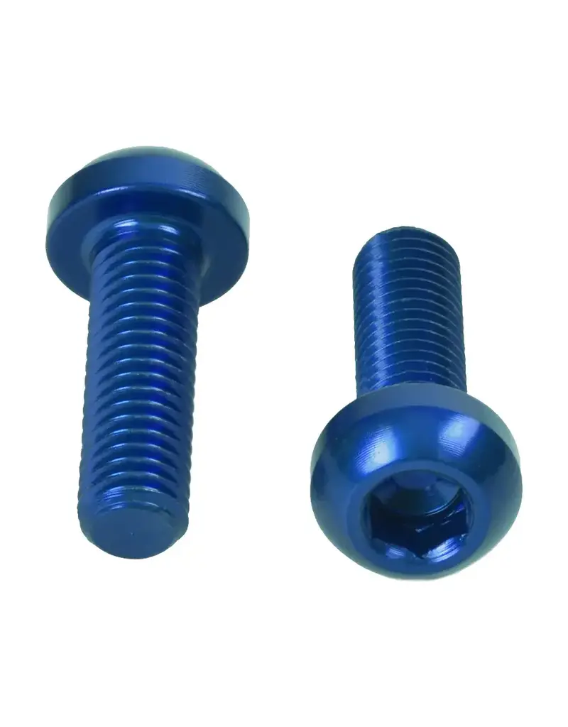 Wheel Manufacturing M5x0.8x16mm Water Bottle Cage Bolts - Blue - 2 Pack