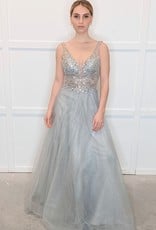 HUSH Beaded sheer bodice and tulle gown
