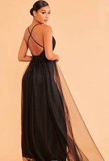 HUSH Solid tulle maxi dress