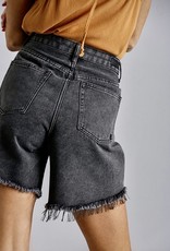 HUSH High rise distressed bermuda length shorts