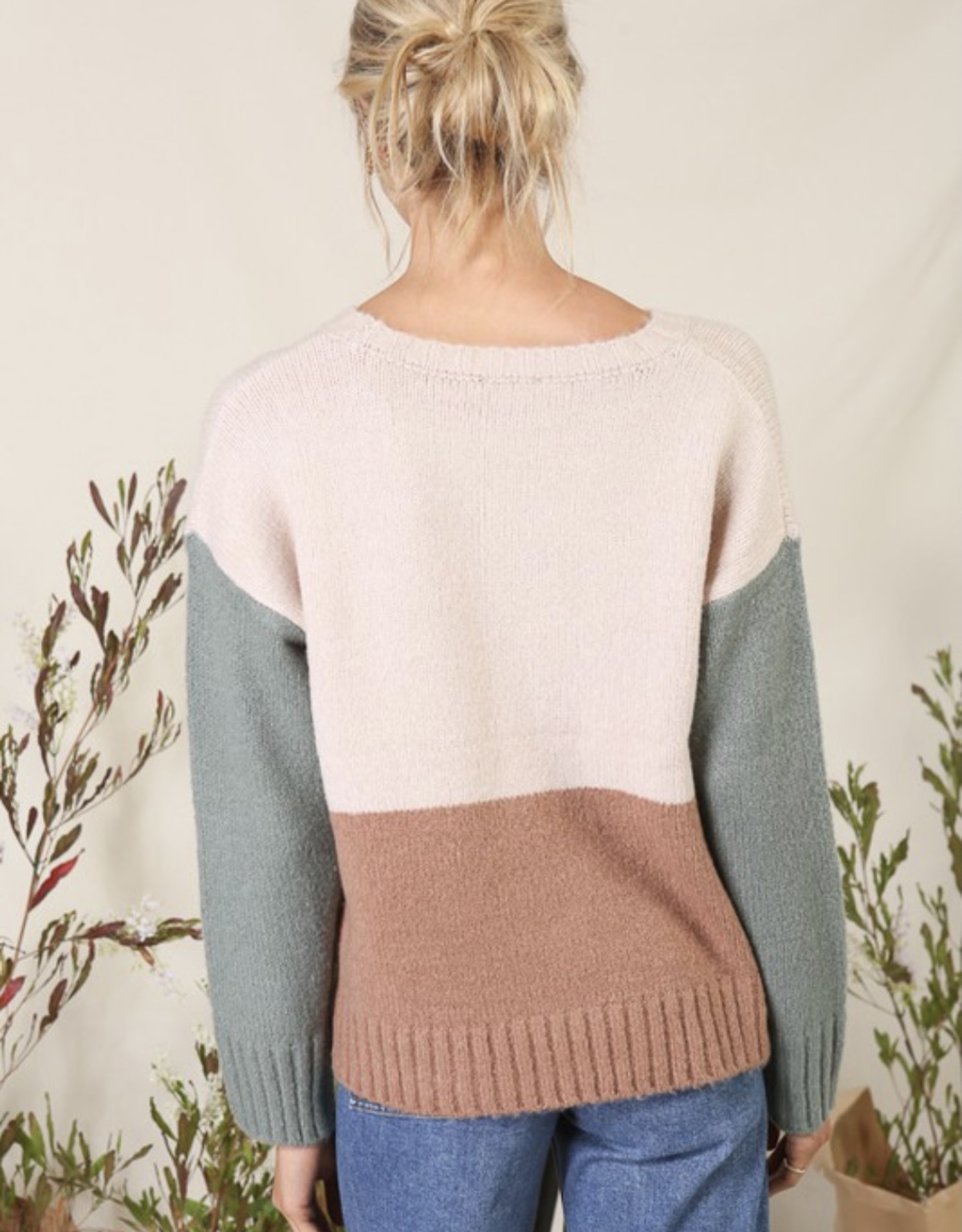 HUSH DREW colour block sweater