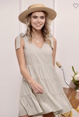 HUSH KENLEY tiered bow strap dress