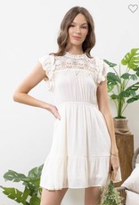 HUSH LIANA lace bust short sleeved dress