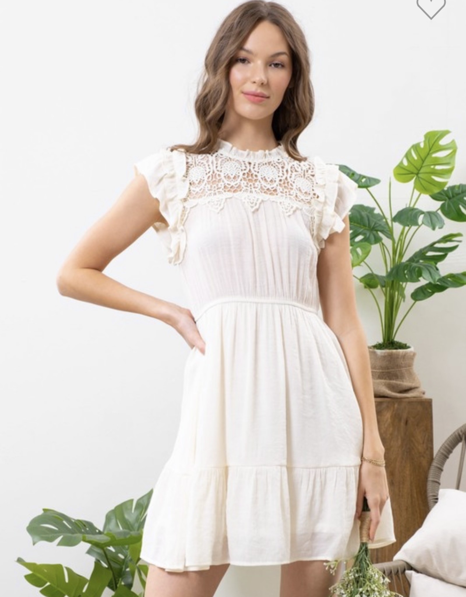 HUSH LIANA lace bust short sleeved dress