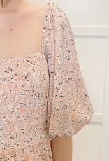 HUSH MACI tie back printed 1/2 slv dress