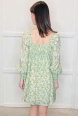 HUSH JADA long sleeve floral print dress