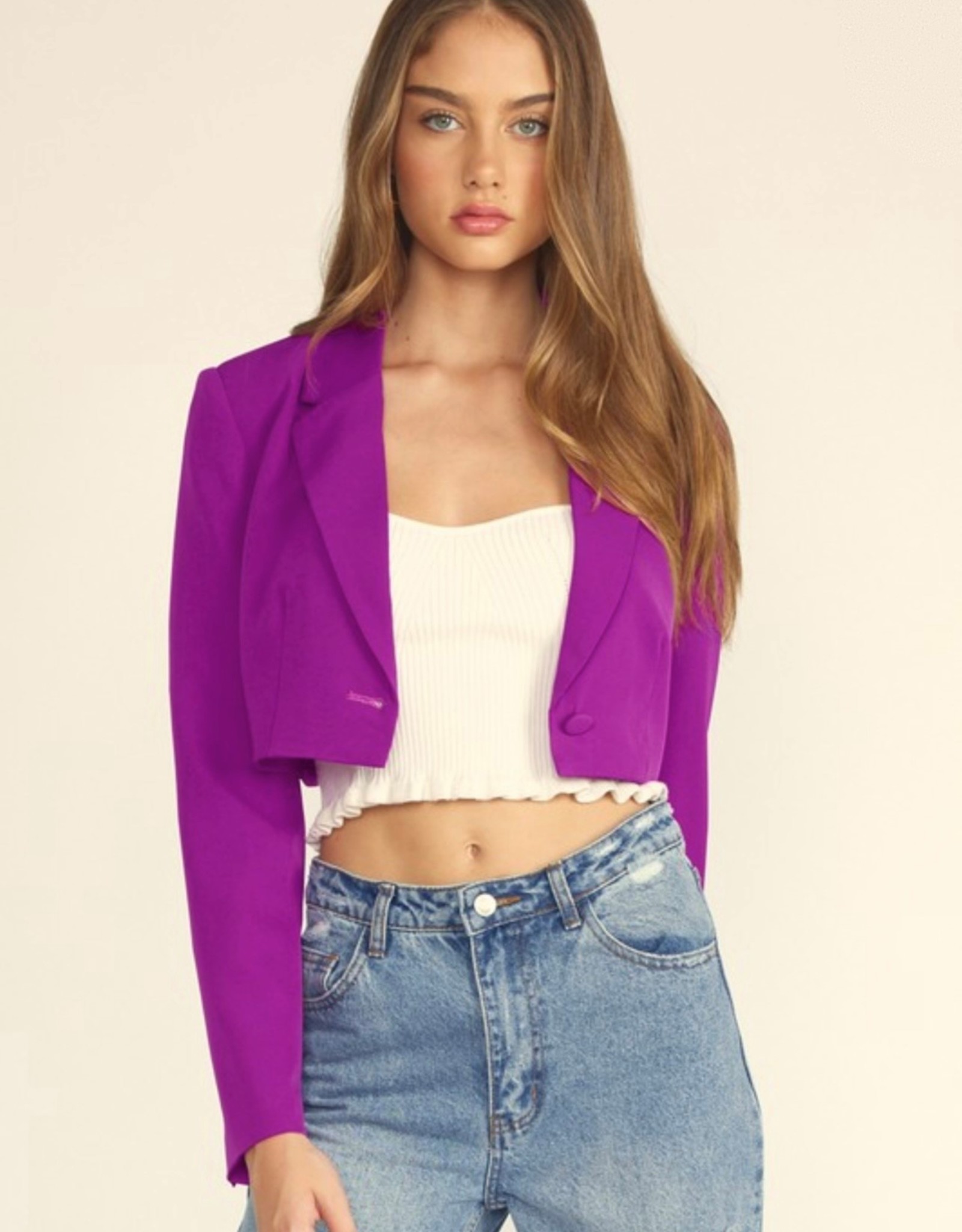 HUSH ZARIA 1 button crop blazer