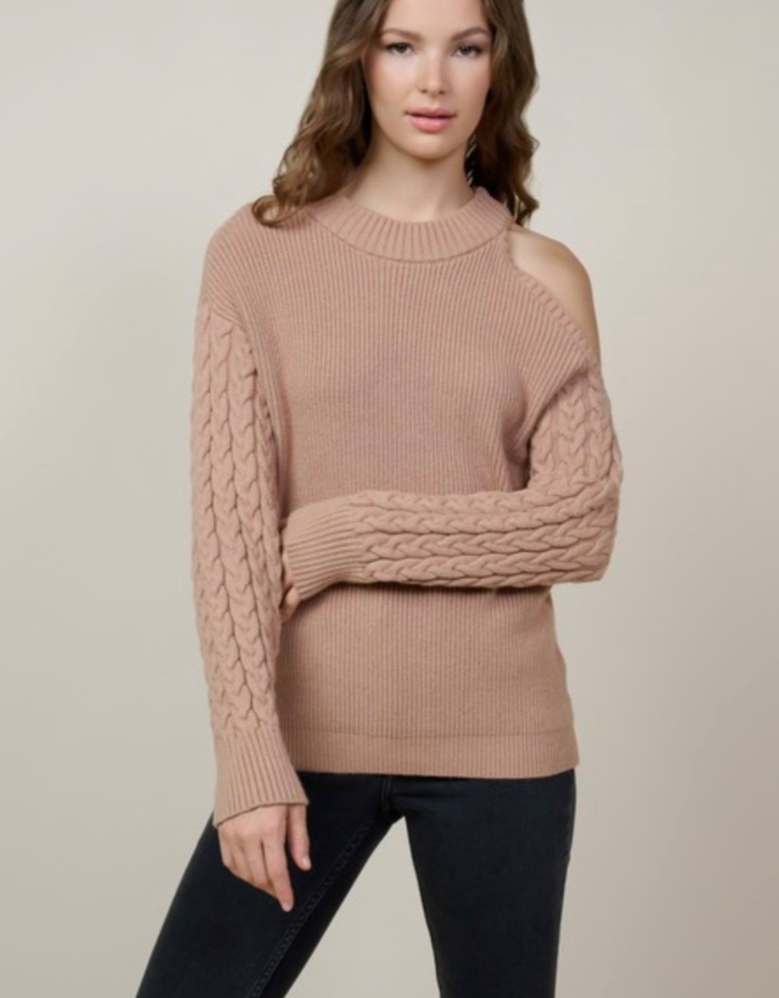 HUSH XIA knit open 1 shoulder sweater