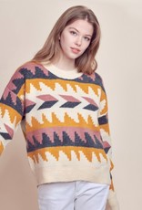 HUSH YUNA aztec print knit sweater