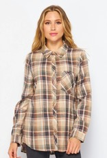 HUSH BETHANY twill plaid shirt