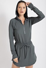 HUSH DENVER yoga fabric L/S romper dress