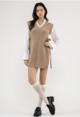 HUSH DANA sweater vest dress with built in blouse