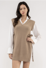 HUSH DANA sweater vest dress with built in blouse