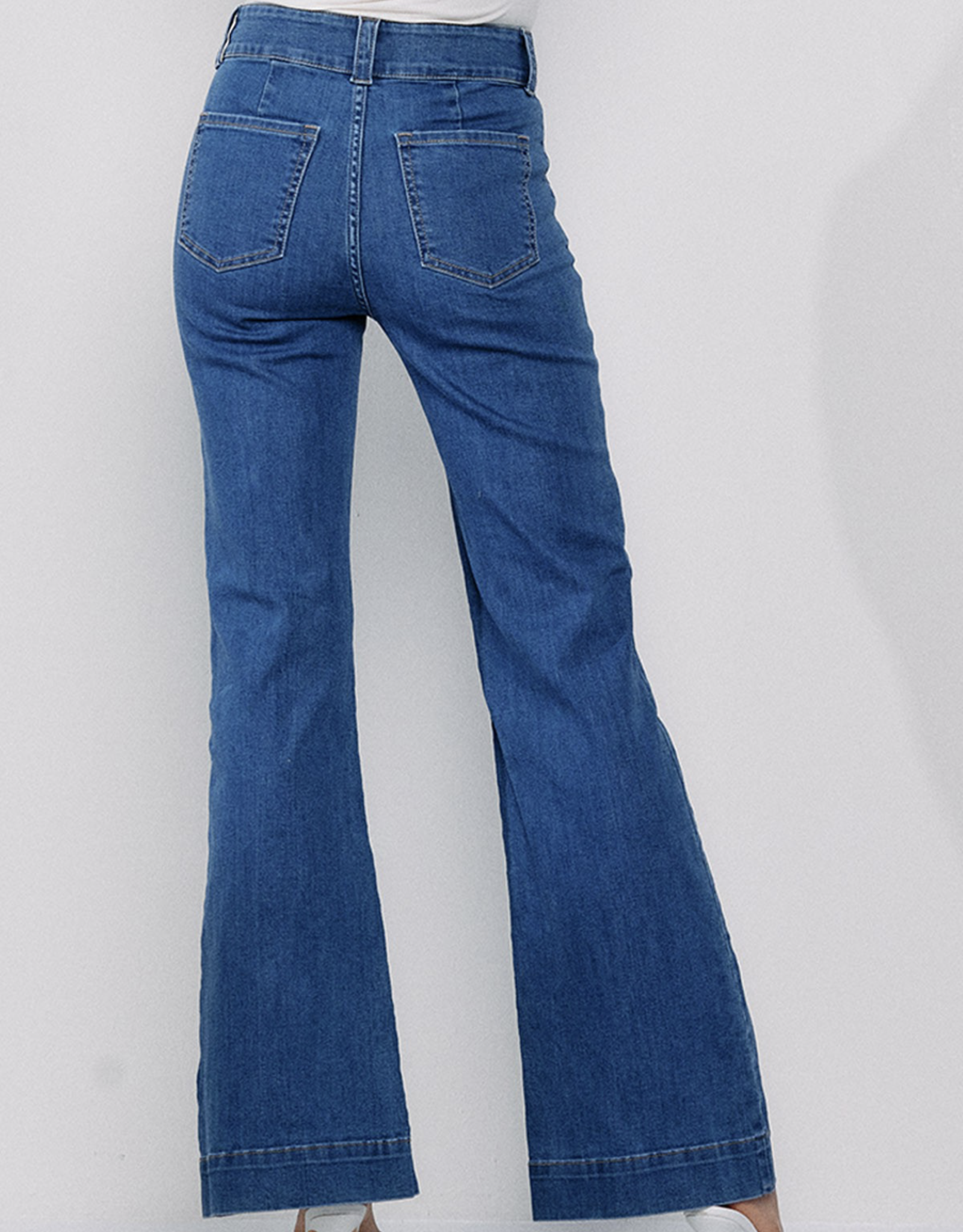 HUSH EVA high rise flare stretch denim