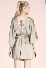 HUSH ELISABETH kimono sleeve V neck dress