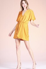 HUSH EMILEE satin crepe kimono sleeve dress