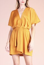 HUSH EMILEE satin crepe kimono sleeve dress