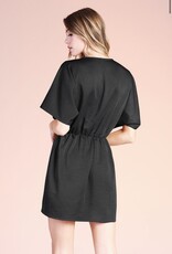 HUSH EMILEE satin crepe kimono sleeve dress