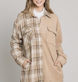 HUSH EVANGELINE corduroy & plaid shacket