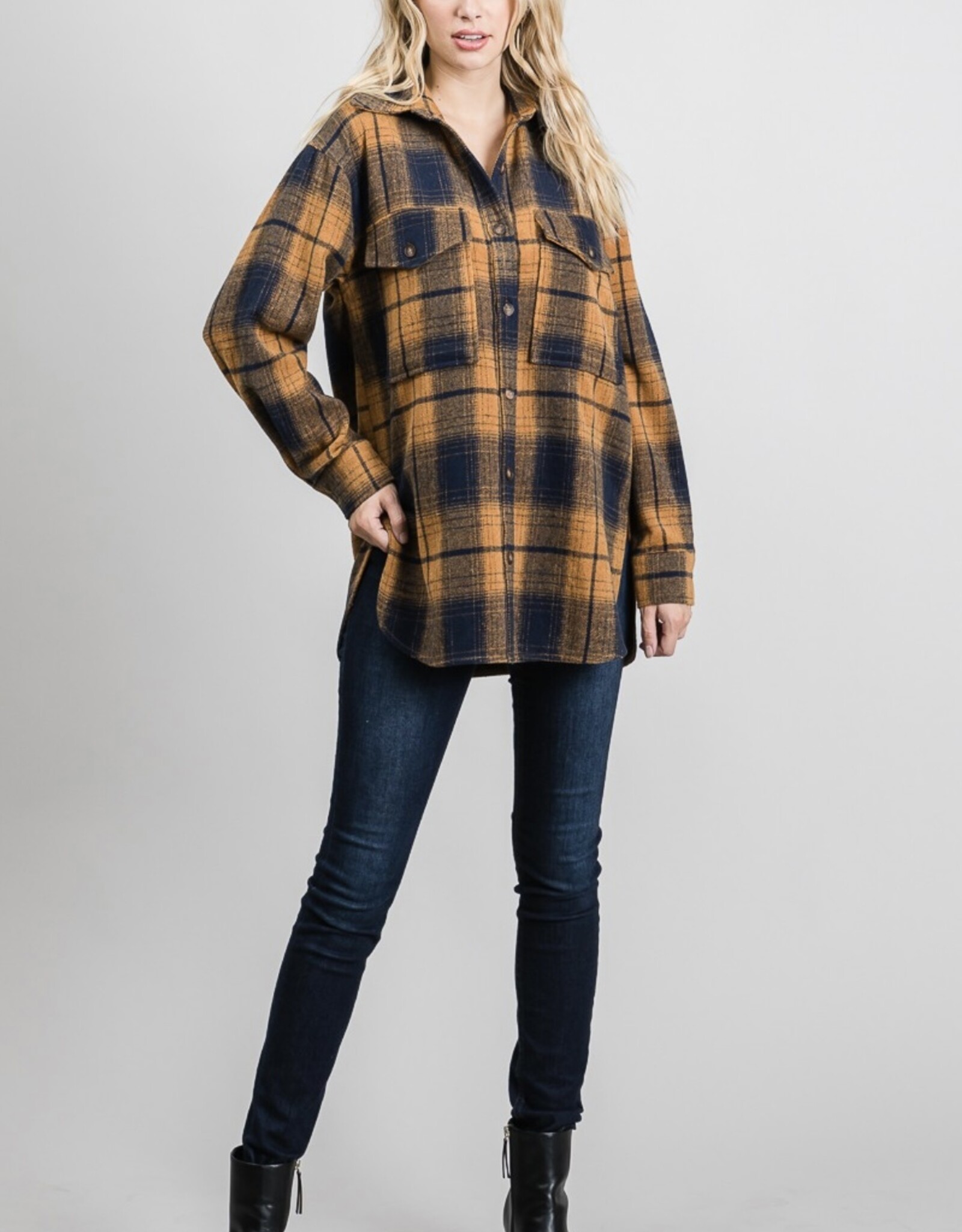 HUSH EMMY soft plaid shacket