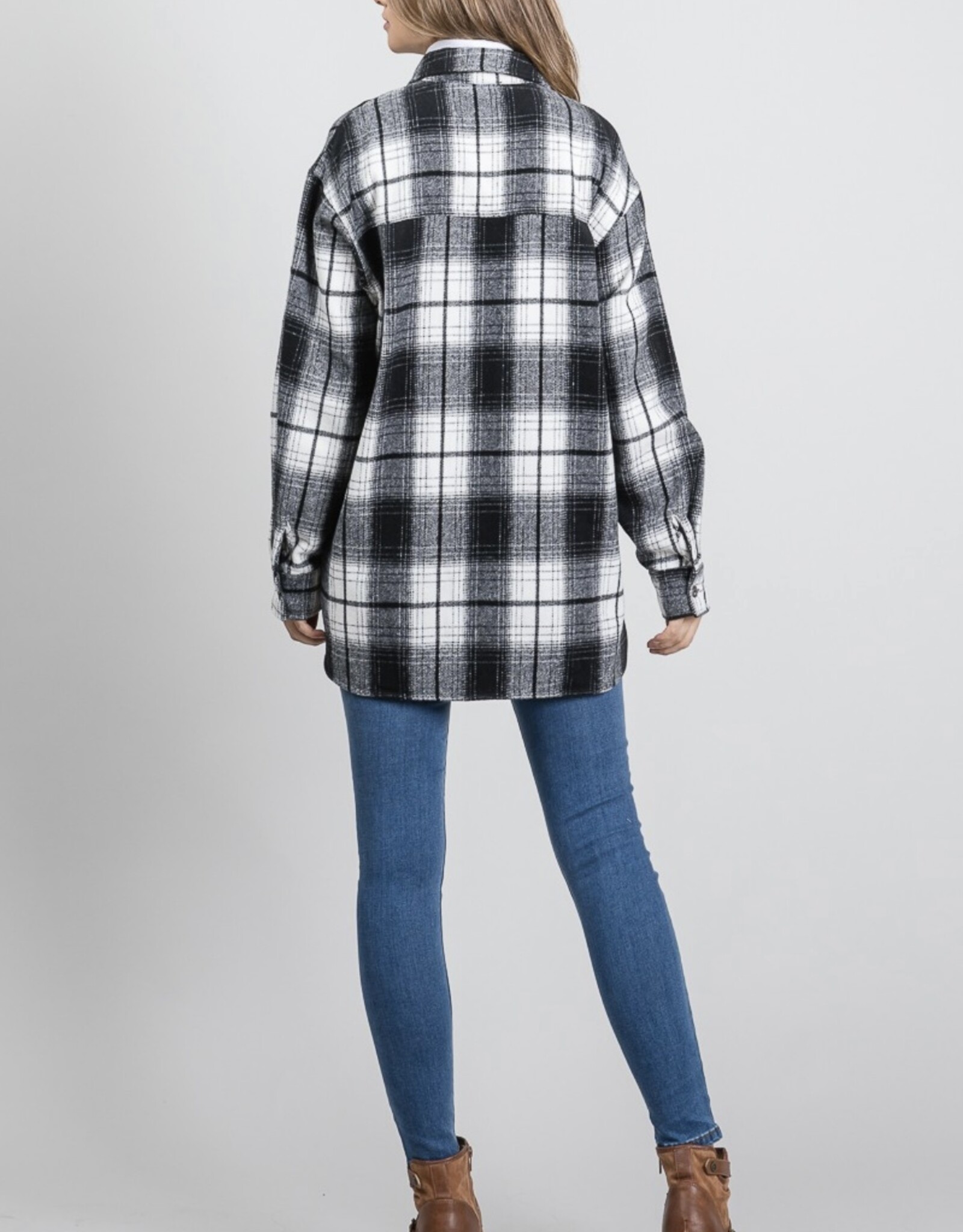 HUSH EMMY soft plaid shacket