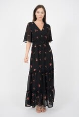 HUSH ELLEN dolman sleeve printed maxi dress