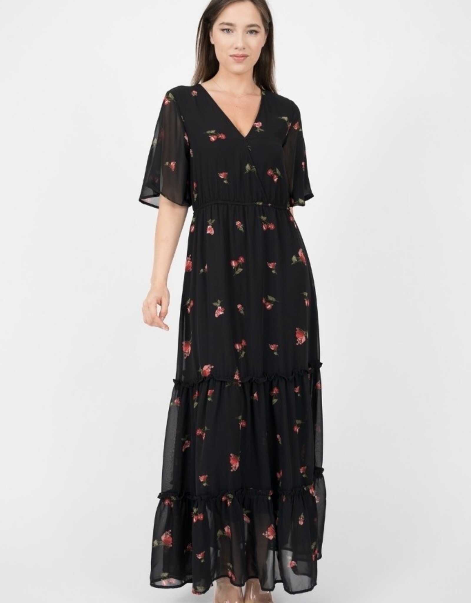 HUSH ELLEN dolman sleeve printed maxi dress