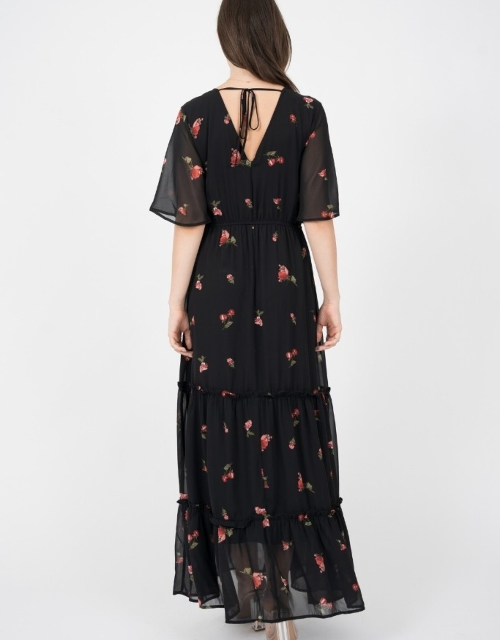 HUSH ELLEN dolman sleeve printed maxi dress