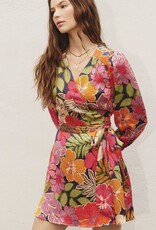 HUSH FRANCESCA floral print satin L/S dress