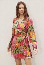 HUSH FRANCESCA floral print satin L/S dress