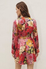 HUSH FRANCESCA floral print satin L/S dress