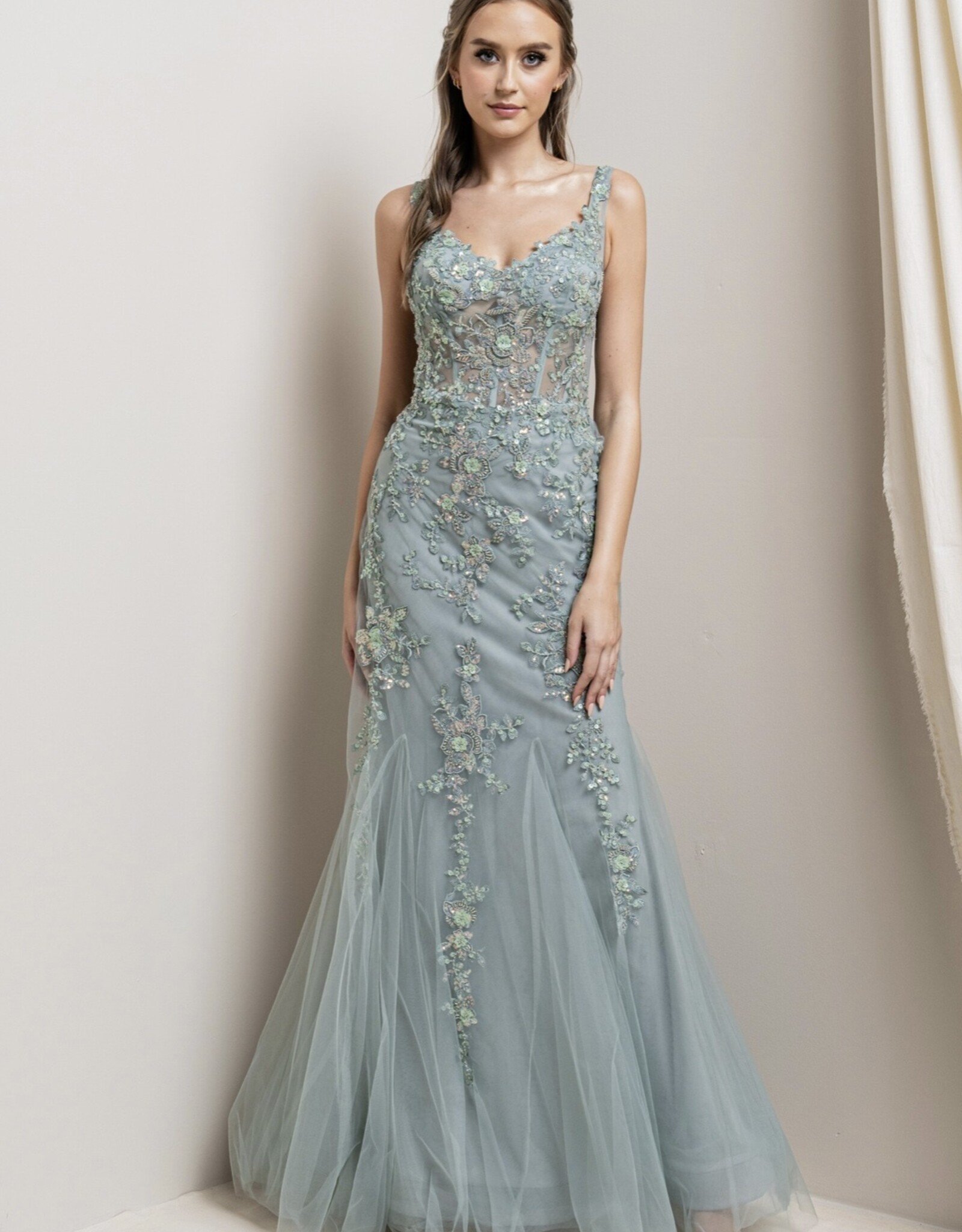 HUSH FIA embellished tulle gown