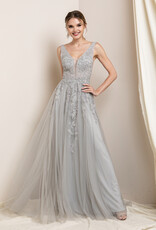 HUSH FALYNN lace embroidered tulle gown